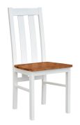 Stuhl Gyronde 10, Buche massiv Vollholz, Weiß/Eiche - 94 x 43 x 44 cm (H x B x T)
