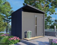Gartenhaus / Gartenhütte 01 inkl.  Fußboden, Anthrazit - 19 mm Elementgartenhaus, Nutzfläche: 6,94 m²