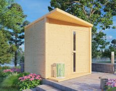 Gartenhaus Ulm 01 inkl.  Fußboden, Naturbelassen - 19 mm Elementgartenhaus, Nutzfläche: 6,94 m²