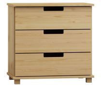 Kommode Kiefer massiv Vollholz natur 002 - Abmessung 80 x 100 x 42 cm (H x B x T)