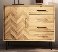 Kommode Kumeu 31 Wildeiche massiv geölt - Abmessungen: 80 x 97 x 45 cm (H x B x T)