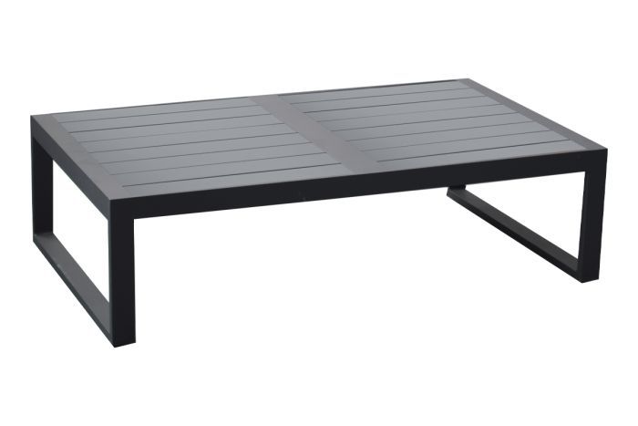 Kleiner Loungetisch 2-Sitzer Lissabon aus Aluminium - Farbe: anthrazit, 1180 x 690 x 320 mm, langlebige Alurahmen, wetterbeständig, pflegeleicht, robust