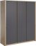 Drehtürenschrank / Kleiderschrank Faleula 09, Farbe: Eiche / Grau - 196 x 166 x 53 cm (H x B x T)