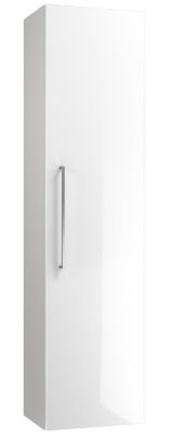 Badezimmer - Hochschrank Noida 54, Farbe: Weiß glänzend – Abmessungen: 138 x 35 x 25 cm (H x B x T)
