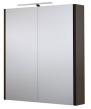 Bad - Spiegelschrank Bidar 05, Farbe: Eiche Schwarz – 65 x 60 x 12 cm (H x B x T)