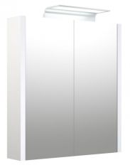 Bad - Spiegelschrank Bidar 07, Farbe: Weiß glänzend – 65 x 60 x 12 cm (H x B x T)
