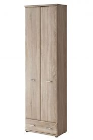 Garderobenschrank mit einer Kleiderstange Bratteli 09, Farbe: Eiche Sonoma - Abmessungen: 203 x 60 x 32 cm (H x B x T), mit zwei Fächer