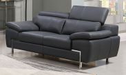 Echtleder Premium Couch Monza, 2-Sitz Sofa, Farbe: Dunkelgrau