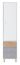 Jugendzimmer - Schrank Burdinne 04, Farbe: Weiß / Eiche / Grau - Abmessungen: 190 x 45 x 40 cm (H x B x T)