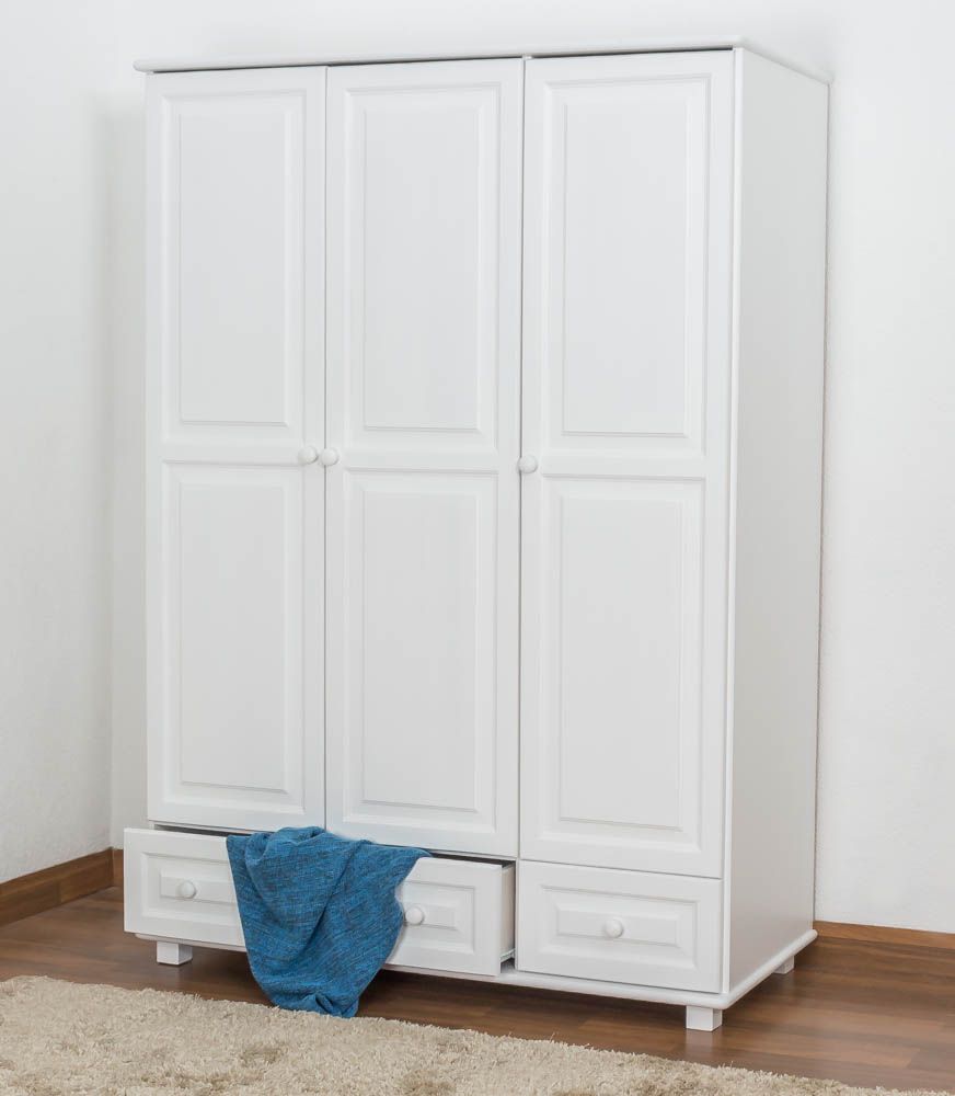 Kleiderschrank Kiefer Vollholz massiv weiß lackiert 15 - Abmessung 15 x  15 x 15 cm (H x B x T)