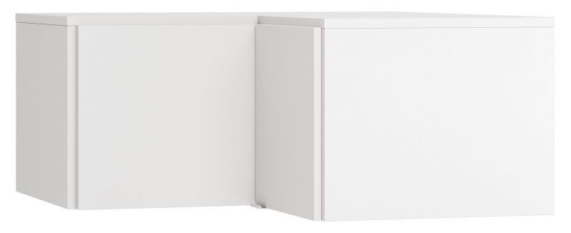 Aufsatz für Eckkleiderschrank Invernada, Farbe: Weiß - Abmessungen: 45 x 102 x 104 cm (H x B x T)