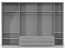 Drehtürenschrank / Kleiderschrank mit LED-Rahmen Siumu 38, Farbe: Weiß / Weiß Hochglanz - 226 x 322 x 60 cm (H x B x T)