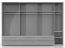 Drehtürenschrank / Kleiderschrank mit Rahmen Siumu 39, Farbe: Weiß / Weiß Hochglanz - 226 x 322 x 60 cm (H x B x T)