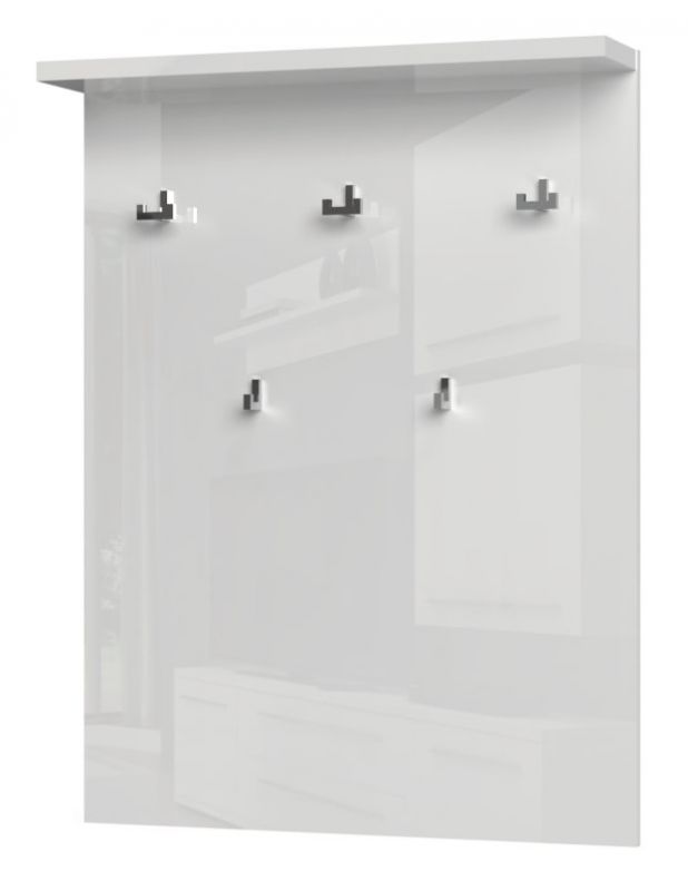 Garderobe Garim 56, Farbe: Weiß Hochglanz - Abmessungen: 100 x 76 x 17 cm (H x B x T)