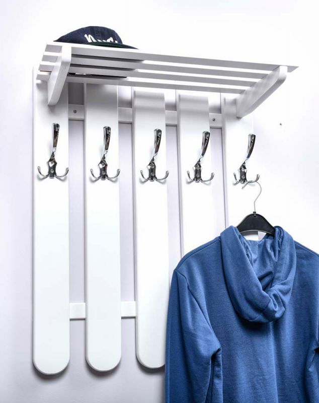 Garderobe Kiefer massiv Vollholz Weiß Junco 352 – Abmessungen: 60 x 60 x 29 cm (H x B x T)