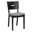 Stuhl gepolstert, Eiche massiv, Farbe: Schwarz - Abmessungen: 86 x 43 x 50 cm (H x B x T)