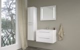 Badezimmermöbel - Set AK Rajkot, 3-teilig inkl. Waschtisch / Waschbecken, Farbe: Weiß glänzend