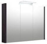 Bad - Spiegelschrank Bidar 26, Farbe: Eiche Schwarz – 65 x 90 x 12 cm (H x B x T)