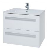 Waschtischunterschrank Bidar 37, Farbe: Weiß glänzend – 50 x 62 x 45 cm (H x B x T)