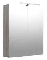 Badezimmer - Spiegelschrank Nadiad 39, Farbe: Esche grau – 70 x 60 x 14 cm (H x B x T)