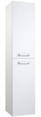 Badezimmer - Hochschrank Nadiad 51, Farbe: Weiß glänzend – Abmessungen: 160 x 35 x 35 cm (H x B x T)