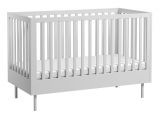 Babybett / Gitterbett Airin 02, Farbe: Weiß - Liegefläche: 70 x 140 cm (B x L)