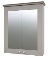 Badezimmer - Spiegelschrank Dindigul 07, Farbe: Grau – 73 x 64 x 17 cm (H x B x T)