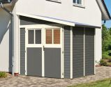 Gartenhaus mit Pultdach, Farbe: Terragrau, Grundfläche: 4,18 m²
