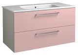 Waschtischunterschrank Noida 20, Farbe: Beige / Rosa – 50 x 91 x 46 cm (H x B x T)