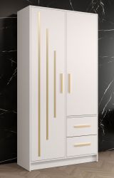 Schlichter Kleiderschrank mit genügend Stauraum Similaun 47, Farbe: Weiß matt - Abmessungen: 202 x 103 x 40 cm (H x B x T), mit fünf Fächern und zwei Schubladen
