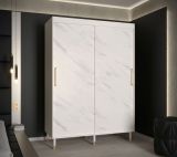 Kleiderschrank mit 10 Fächern Jotunheimen 43, Farbe: Weiß - Abmessungen: 208 x 180,5 x 62 cm (H x B x T), mit genügend Stauraum