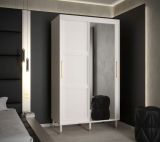 Kleiderschrank mit einer Spiegeltür Jotunheimen 75, Farbe: Weiß - Abmessungen: 208 x 120,5 x 62 cm (H x B x T)