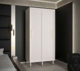 Schlichter Kleiderschrank mit fünf Fächer Jotunheimen 97, Farbe: Weiß - Abmessungen: 208 x 100,5 x 62 cm (H x B x T), mit zwei Kleiderstangen