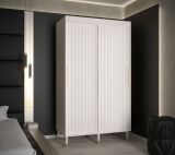 Schmaler Kleiderschrank mit modernen Design Jotunheimen 135, Farbe: Weiß - Abmessungen: 208 x 120,5 x 62 cm (H x B x T)