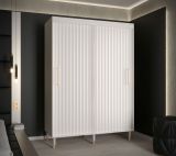 Stylischer Schiebetürenschrank mit genügend Stauraum Jotunheimen 137, Farbe: Weiß - Abmessungen: 208 x 150,5 x 62 cm (H x B x T)