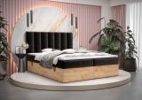 Doppelbett mit genügend Stauraum Pilio 07, Farbe: Schwarz / Eiche Golden Craft - Liegefläche: 160 x 200 cm (B x L)