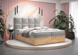 Einzelbett mit eleganten Design Pilio 49, Farbe: Grau / Eiche Golden Craft - Liegefläche: 140 x 200 cm (B x L)