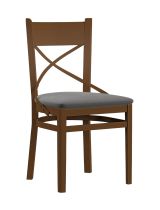 Stuhl mit Polsterung Balmhorn 01, Buchenholz Vollholz massiv, Farbe: Eiche / Graue Polsterung - Abmessungen: 87 x 43 x 50 cm (H x B x T)