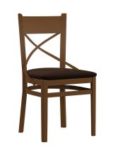 Stuhl im Klassischen Stil Balmhorn 03, Buchenholz Vollholz massiv, Farbe: Eiche / Braune Polsterung - Abmessungen: 87 x 43 x 50 cm (H x B x T)