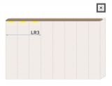 Oberer LED-Rahmen für Drehtürenschrank / Kleiderschrank Gataivai und Anbaumodule, Farbe: Walnuss - Breite: 137 cm