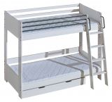 Kinderbett / Etagenbett Madje, teilmassiv, Farbe: Weiß - Liegefläche: 80 x 190 cm (B x L)
