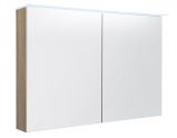 Badezimmer - Spiegelschrank Siliguri 33, Farbe: Eiche – 70 x 120 x 13 cm (H x B x T)