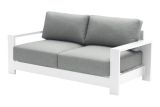 Loungesofa 2-Sitzer London aus Aluminium - Farbe: weiß, Maße: 1780 x 840 x 670 mm