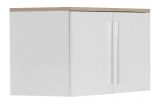Aufsatz für Drehtürenschrank/ Kleiderschrank Burgos 01, Farbe: Eiche / Weiß - 45 x 80 x 38 cm (H x B x T)
