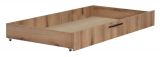 Schublade für Doppelbett Cerdanyola, Farbe: Eiche / Grau - Abmessungen: 19 x 120 x 178 cm (H x B x L)