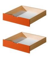 Schublade für Kinderbett / Jugendbett Milo 30, Farbe: Natur / Orange, massiv - Abmessungen: 15 x 86 x 78 cm (H x B x T)