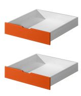 Schublade für Kinderbett / Jugendbett Milo 30, Farbe: Weiß / Orange, massiv - Abmessungen: 15 x 86 x 78 cm (H x B x T)