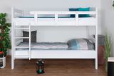 Stockbett für Erwachsene "Easy Premium Line" K3/n, Buche Vollholz massiv weiß lackiert, teilbar - Liegefläche: 90 x 190 cm