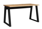Stabiler Schreibtisch "Merosina" 05, Mattschwarz / Eiche Artisan, 76 x 135 x 65 cm, Beine in Wabentechnologie, sicherer Stand, 32 mm starke Tischplatte