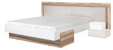 Doppelbett "Andenne" 01, Weiß / Walnuss - Abmessungen: 160 x 200 cm